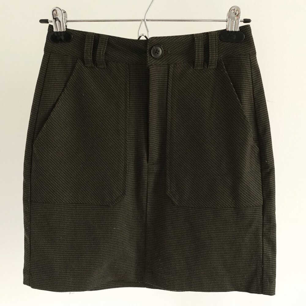Twik Women's Olive Green Houndstooth Mini Skirt Size XS